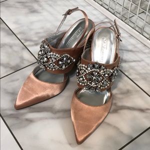 Nude Rhinestone pumps Embellished heels